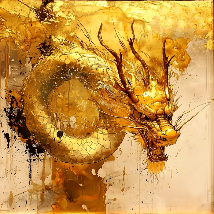 Rồng vàng uốn lượn giữa sắc ánh kim