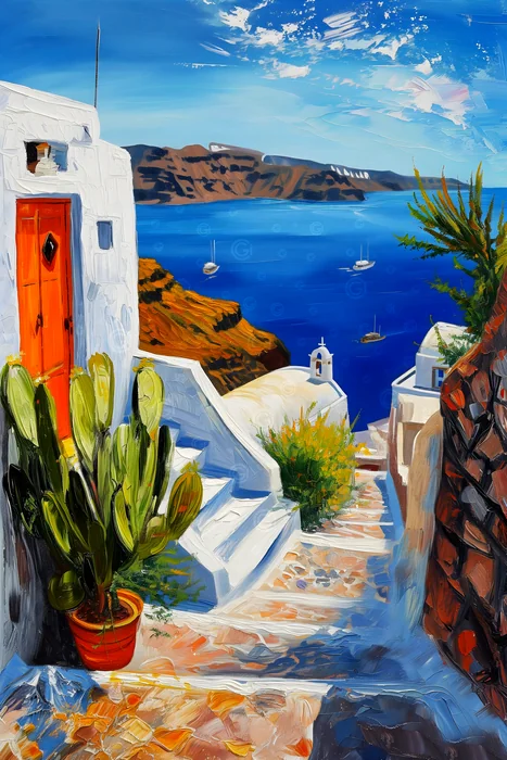 Con đường ven biển Santorini dịu dàng