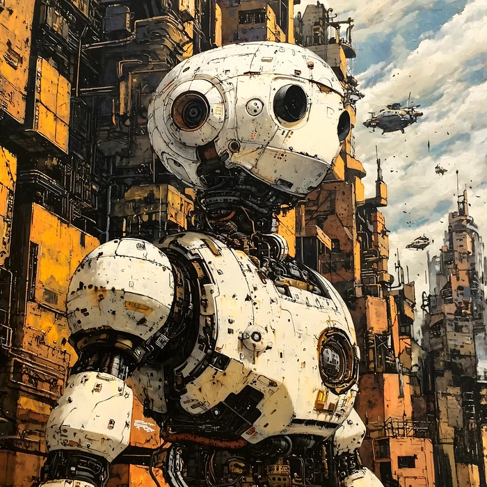 Robot Cổ Điển Trong Thành Phố Tương Lai