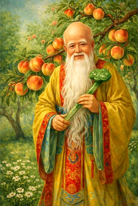 Tranh Phúc Lộc Thọ Ông Già Hạnh Phúc