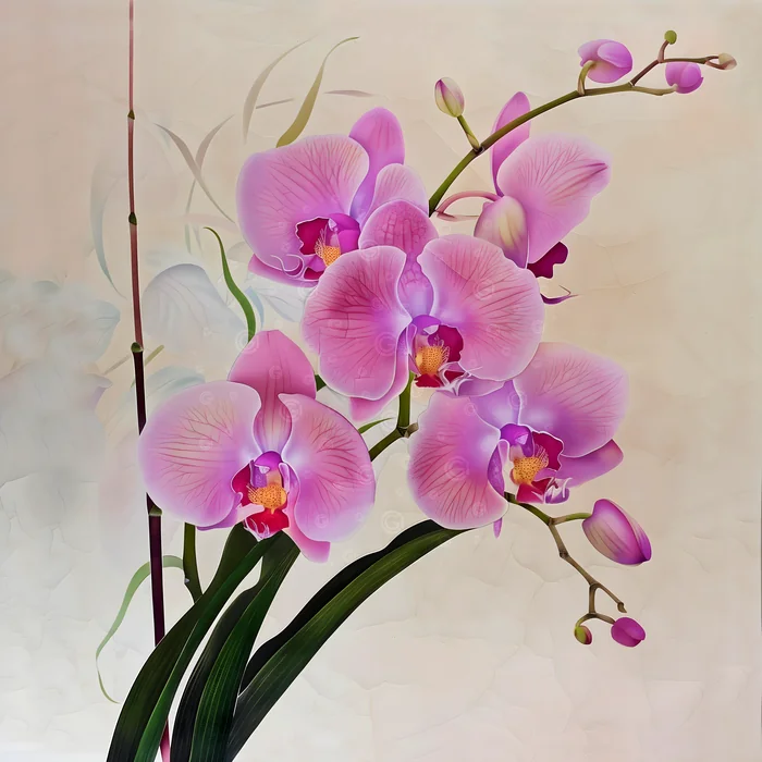 Bình hoa lan hồ điệp tím tinh tế