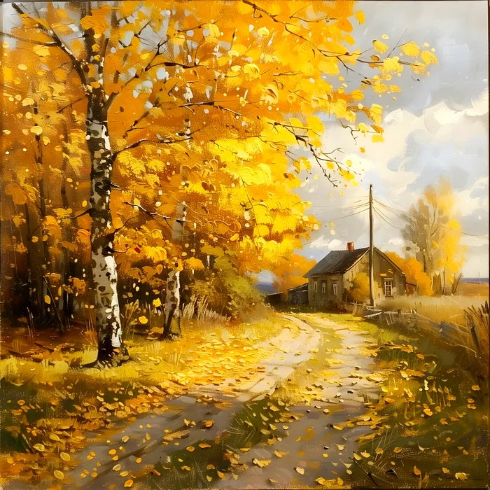 Con Đường Mùa Thu Bên Cây Bạch Dương